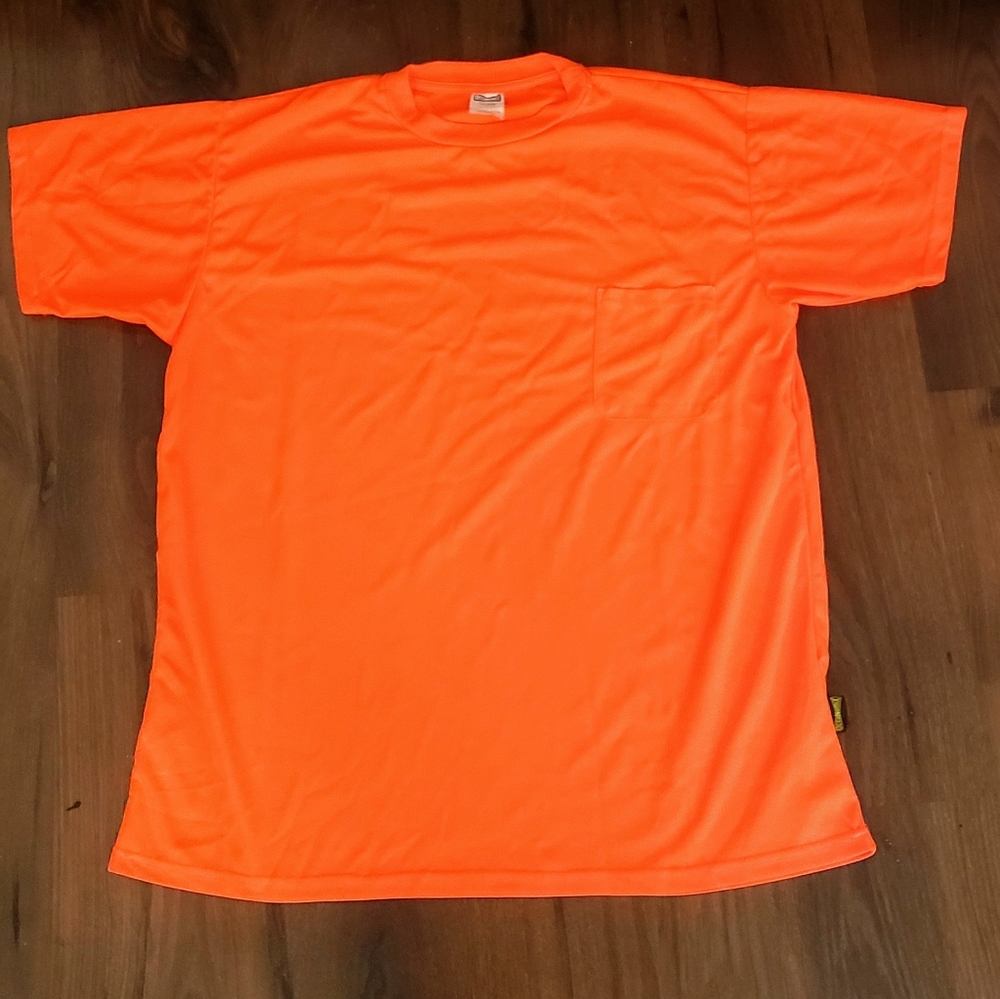 OccuNomix Short Sleeve Wicking Work T-Shirt W/ Pocket Hi-Vis Orange XL